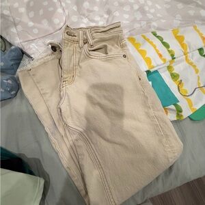 Beige worn Denim Jeans